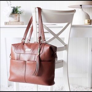 Lily Jade Shaylee Diaper Bag in Brandy and Gold